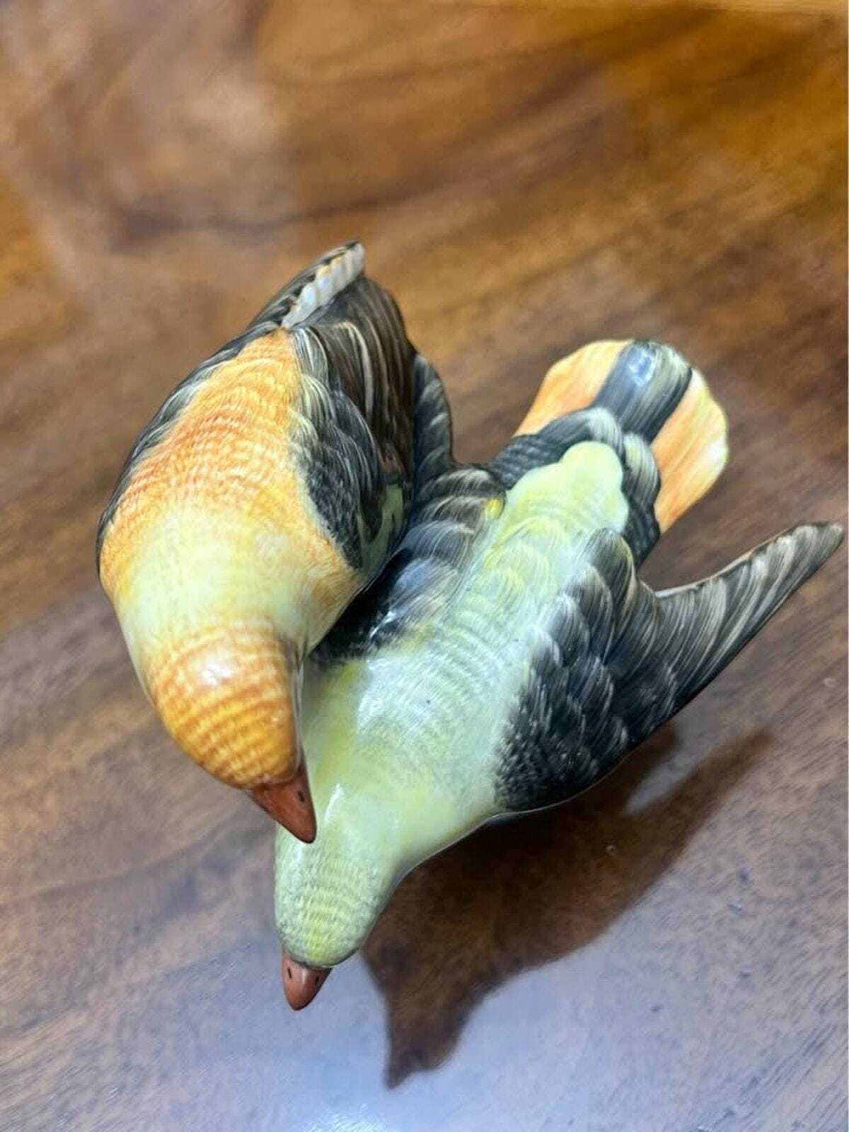 Vintage Herend Hungary Porcelain Two Yellow Birds Figurine 5063 Hand Painted