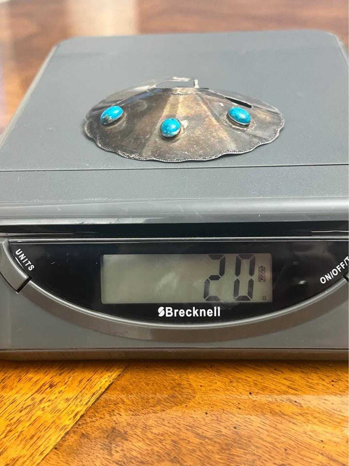Vintage Lowell Draper Navajo Sterling Silver Matrix Turquoise Hair Bun Cover Chongo Tie