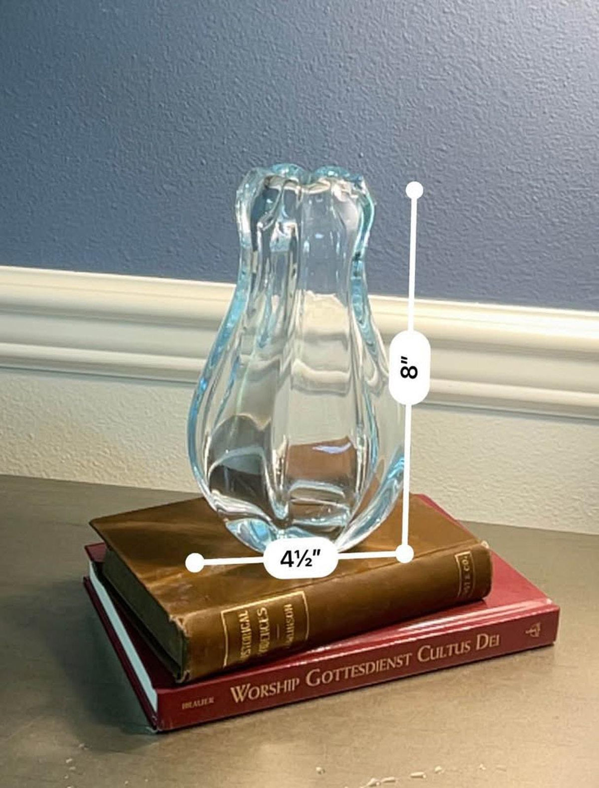 Orrefors Stella Polaris Ice Blue Glass Vase by Vicke Lindstrand