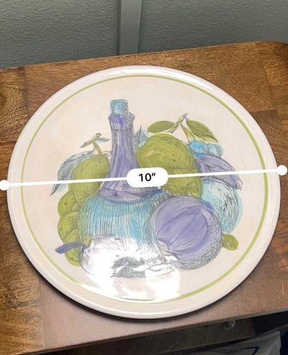 Shafford Ware Mid-Century Ironstone 10" Fruit & Bottle Plate