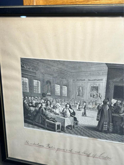 Antique William Hogarth Plate 10 Framed Engraving c. 1850s