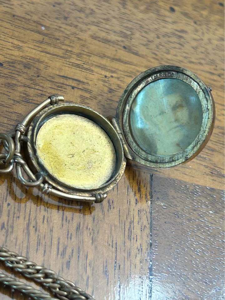 Antique Victorian Gold Filled Multi-Strand Albert Watch Chain with Photo Locket