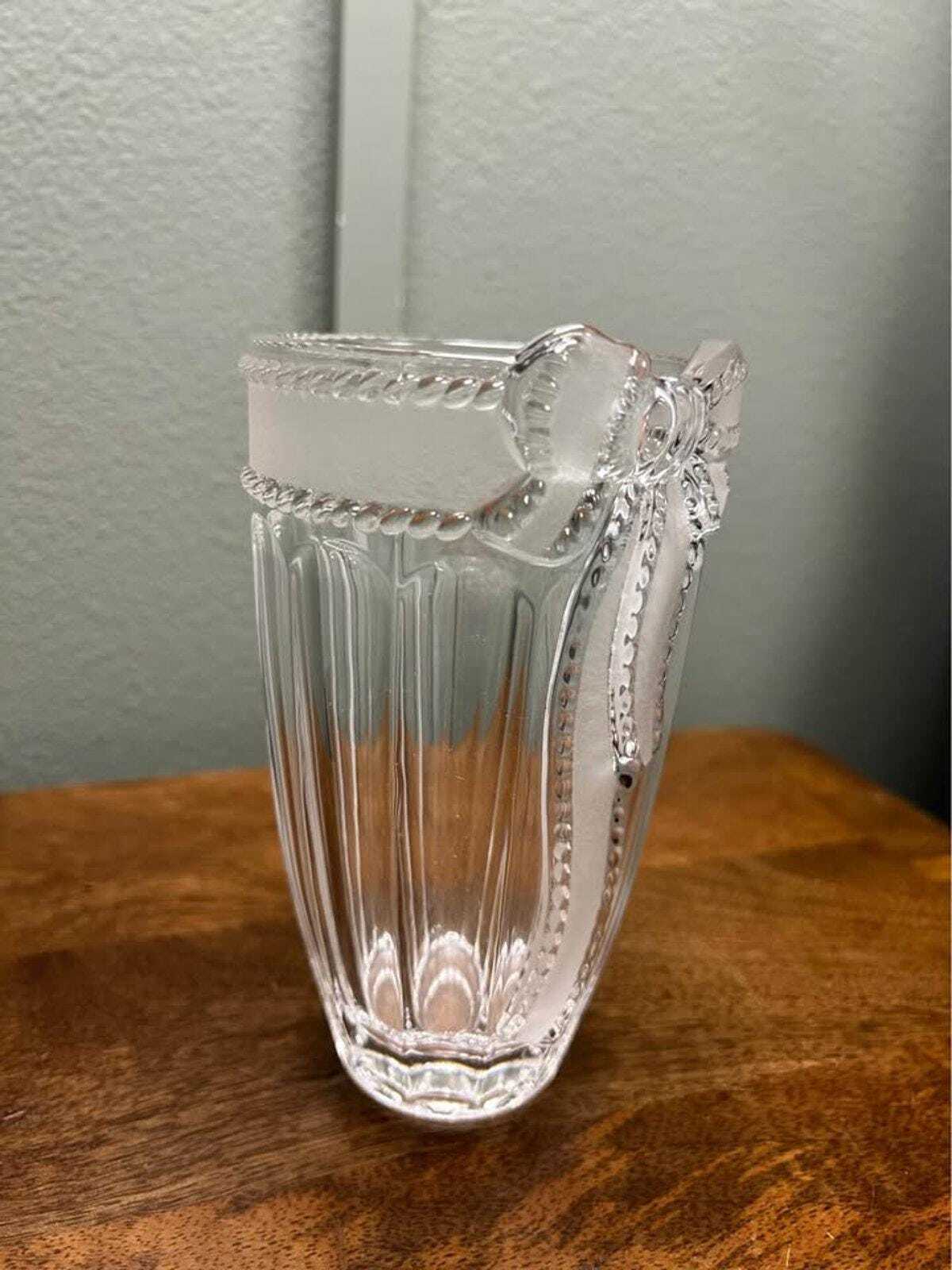 Evita Crystal "Merci Chérie" 24% Lead Crystal Bow Vase - Made in Germany