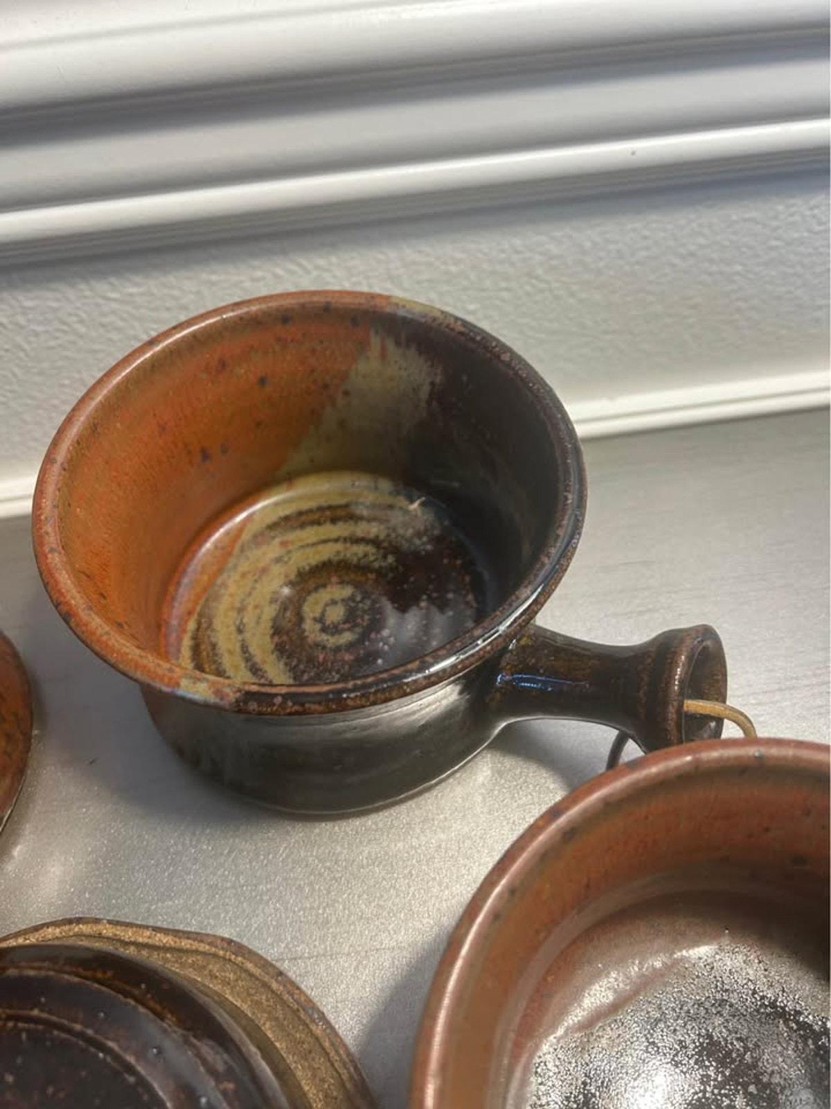 Hand-Signed Studio Stoneware: French Onion Soup & Lidded Casserole Set