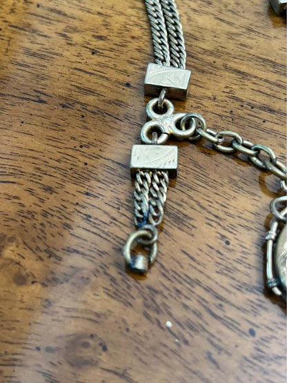Antique Victorian Gold Filled Multi-Strand Albert Watch Chain with Photo Locket