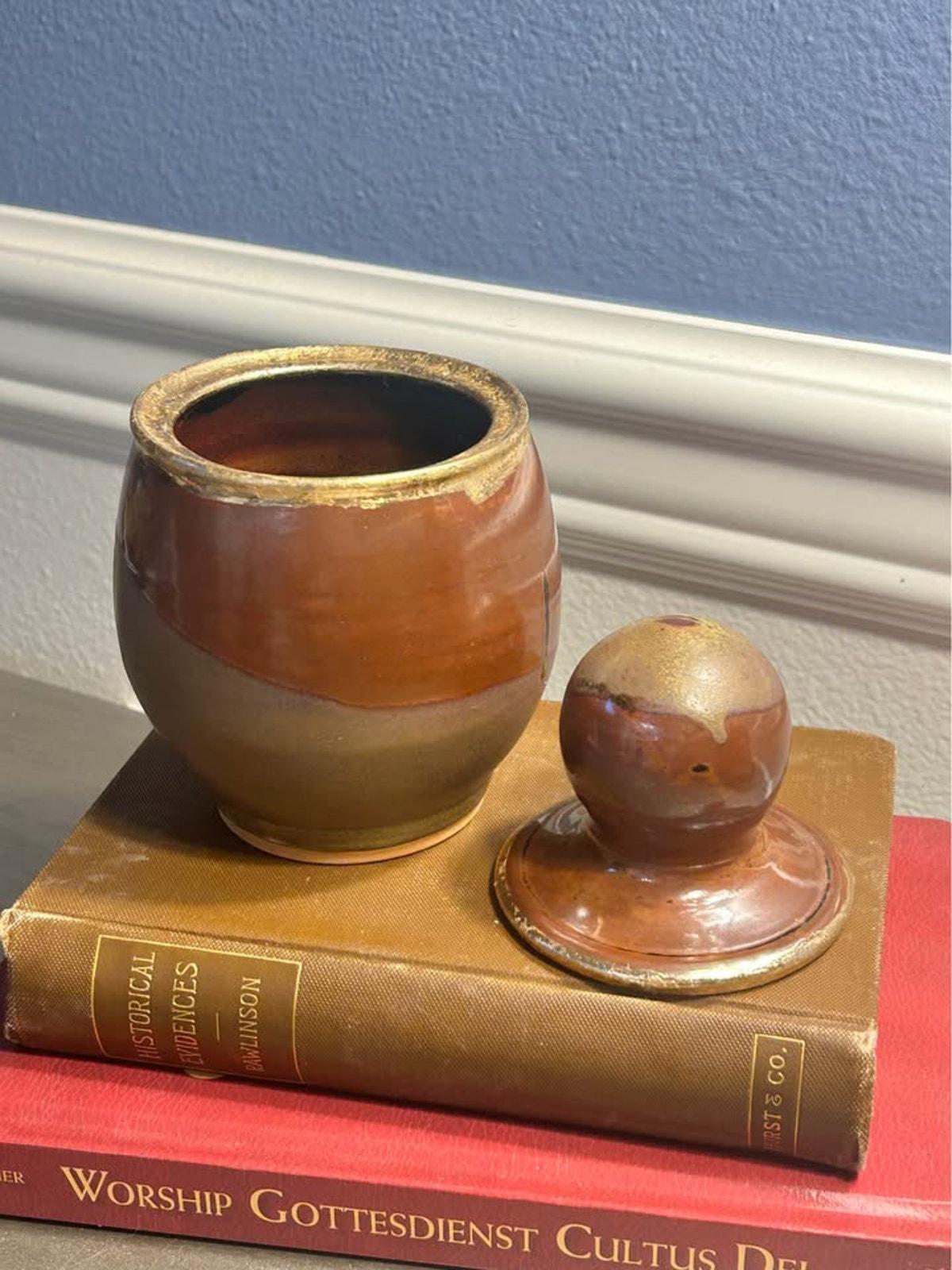 Signed Studio Pottery Lidded Jar