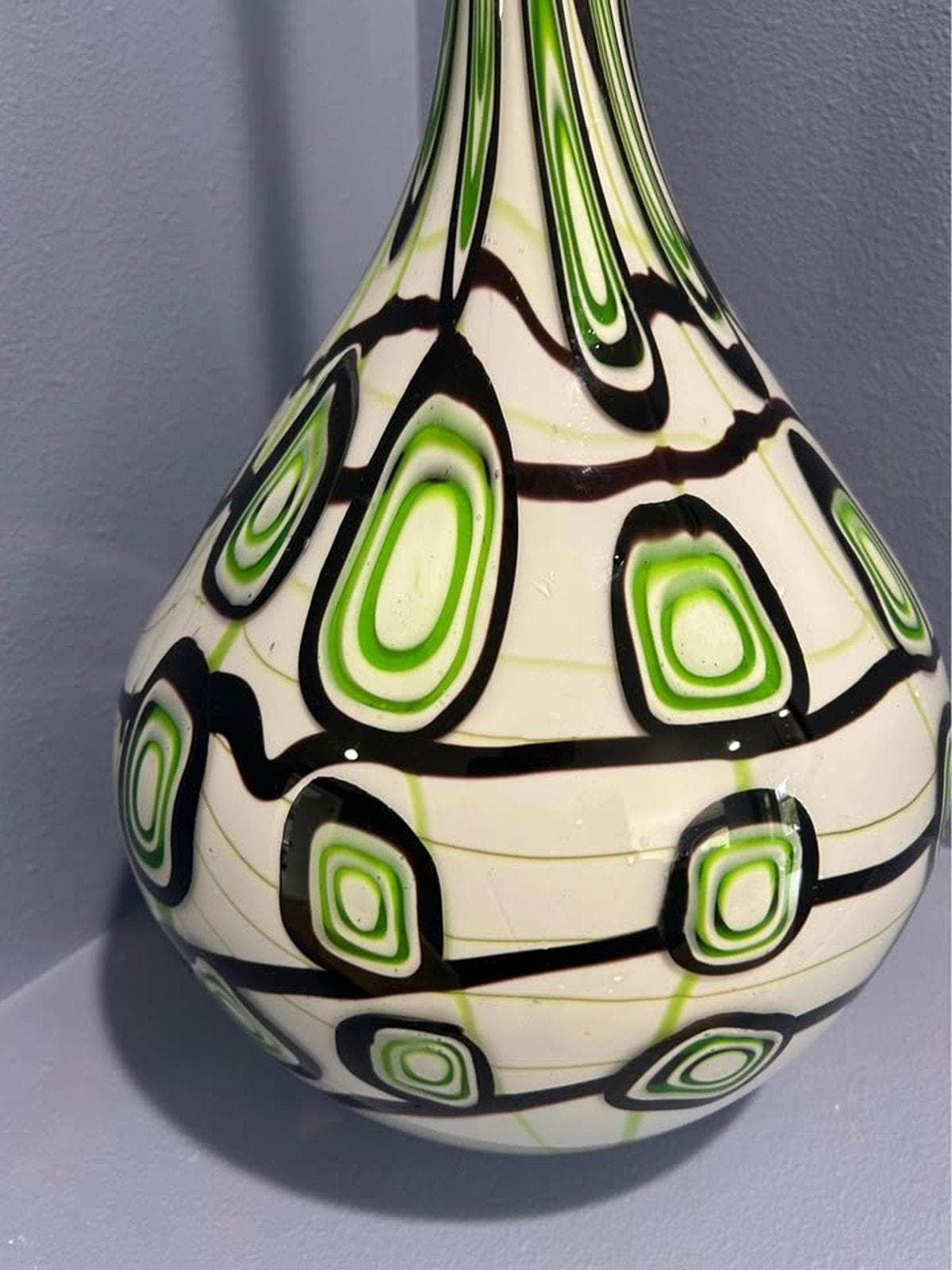 Large Mid-Century Style Art Glass Vase - 26.5"