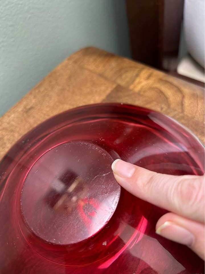 Rare Signed Magnor Norway Art Glass Bowl