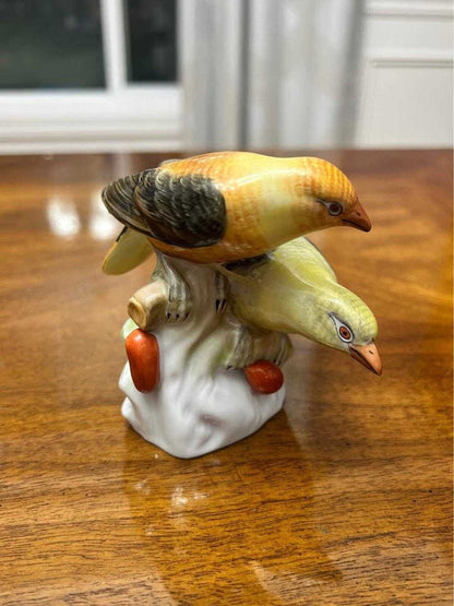 Vintage Herend Hungary Porcelain Two Yellow Birds Figurine 5063 Hand Painted