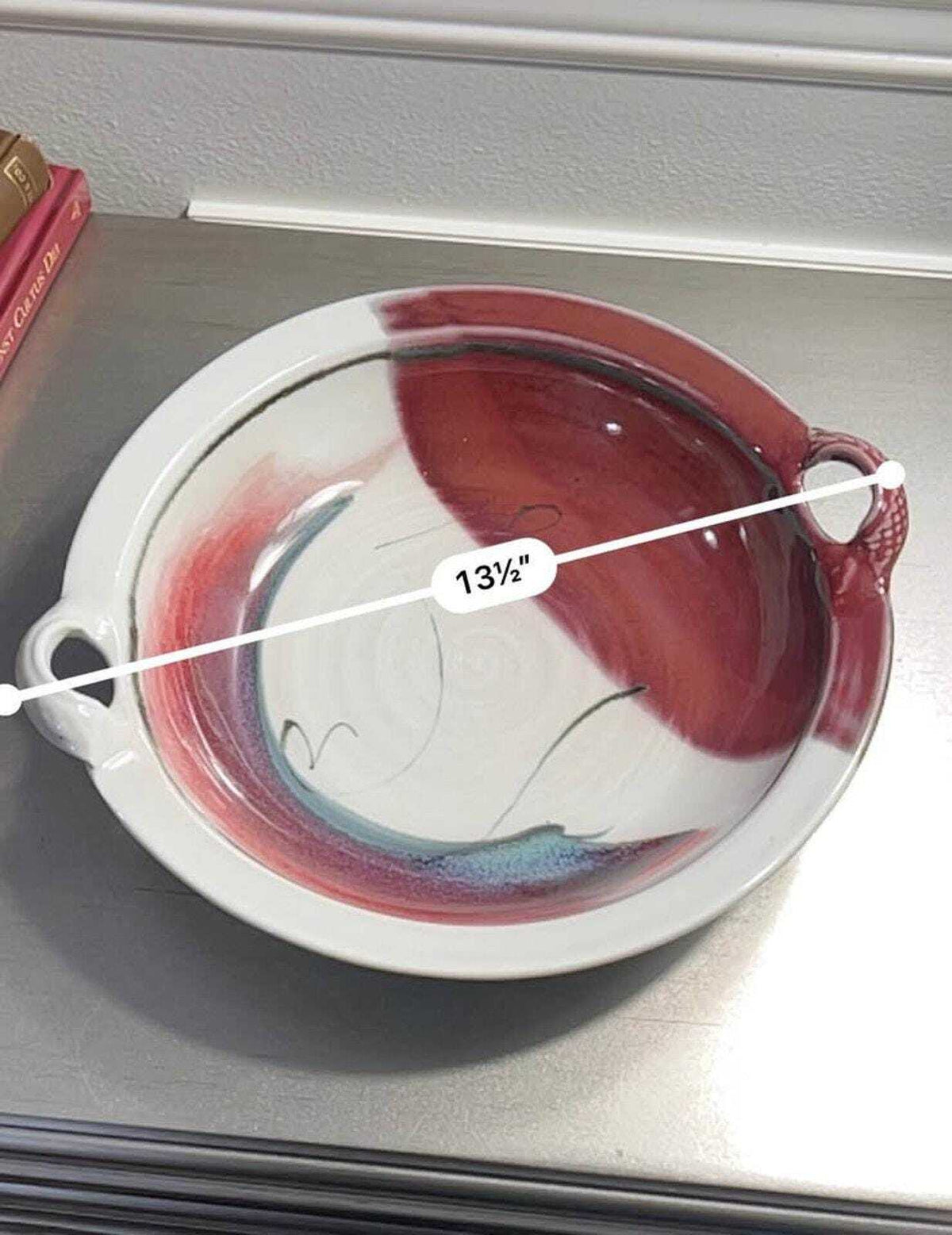 Jerry Pollari Studio Pottery Platter | Abstract Oxblood Bowl | Oregon Ceramic Art