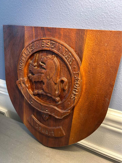 Vintage Hand-Carved Stuart of Appin Clan Crest by Miles – Port Orchard, WA