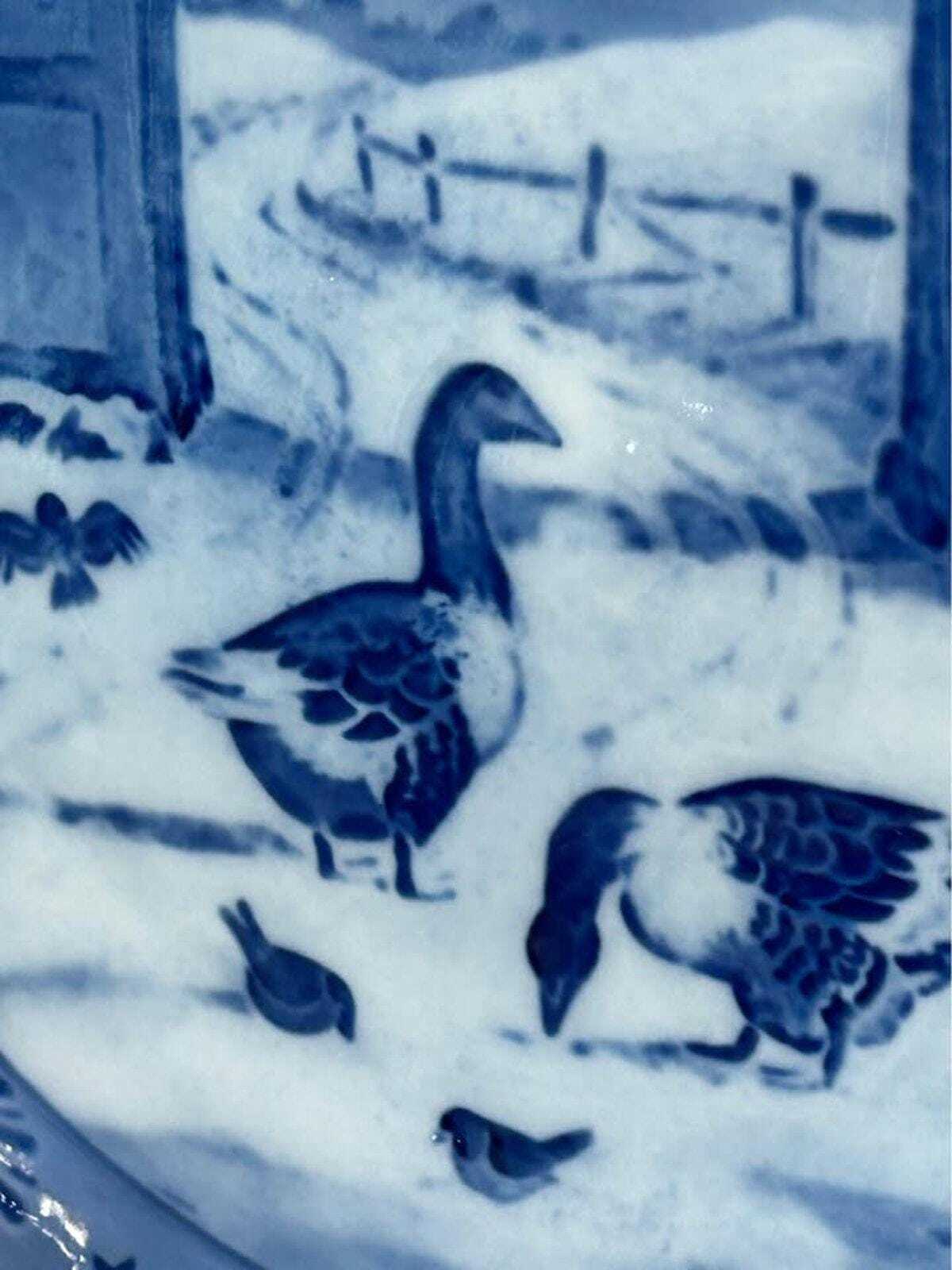 Royal Copenhagen 1969 Christmas Plate, In The Old Farmyard by Kaj Lange