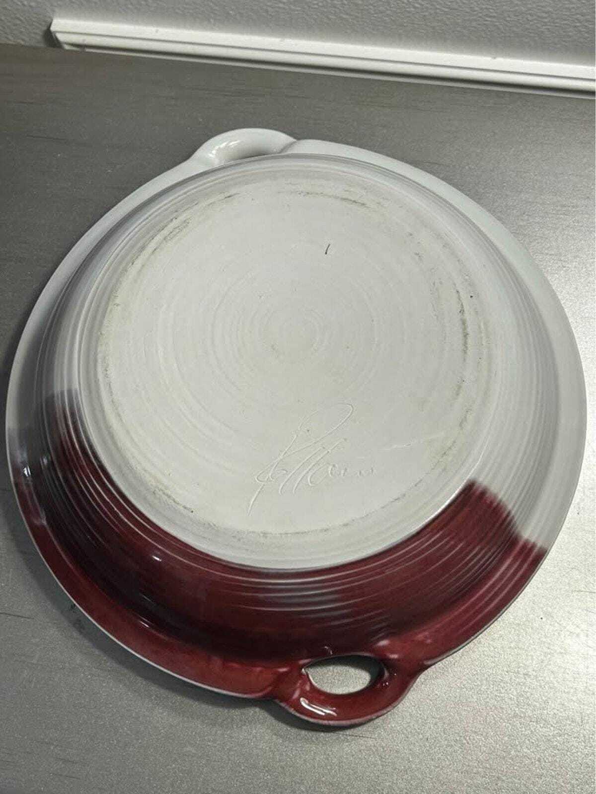 Jerry Pollari Studio Pottery Platter | Abstract Oxblood Bowl | Oregon Ceramic Art