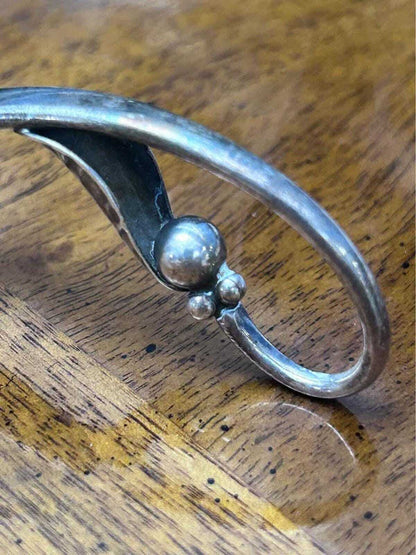 Vintage Georg Jensen Sterling Silver Blossom Pattern 41 Loop Handle Jam Spoon