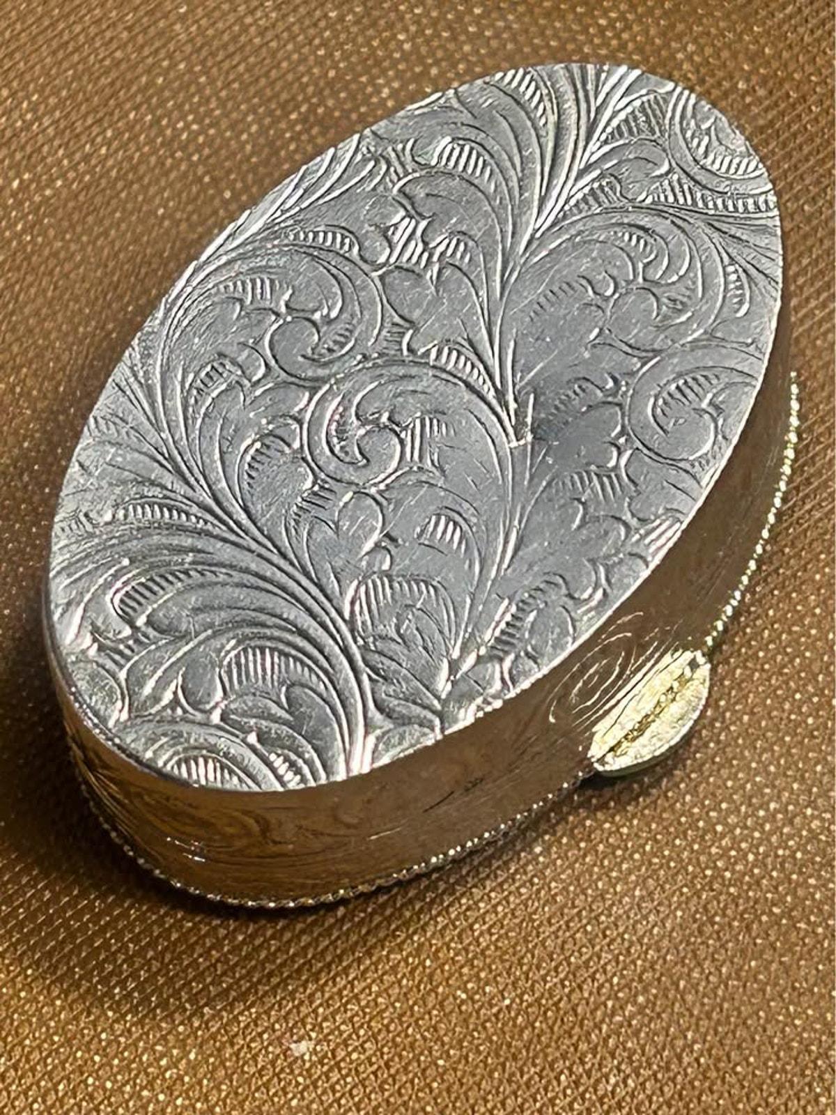 Vintage Italian Micro Mosaic Floral Pill Box