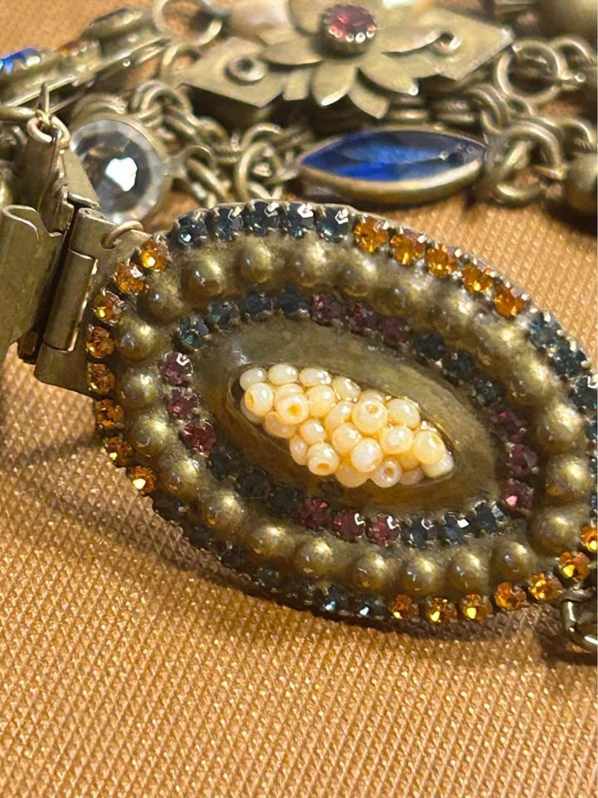 Sorrelli Vintage Multi-Strand Brass Bracelet with Austrian Crystals