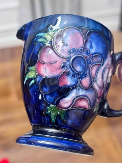 Vintage Moorcroft Pottery Anemone Pattern Small Creamer Jug