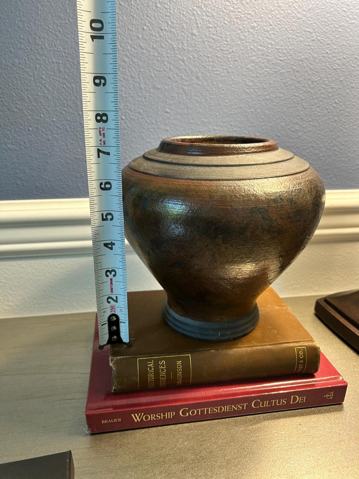 Neff 1993 Studio Pottery Urn | Brutalist Metallic Ceramic Vessel | Earthy Wabi Sabi Decor