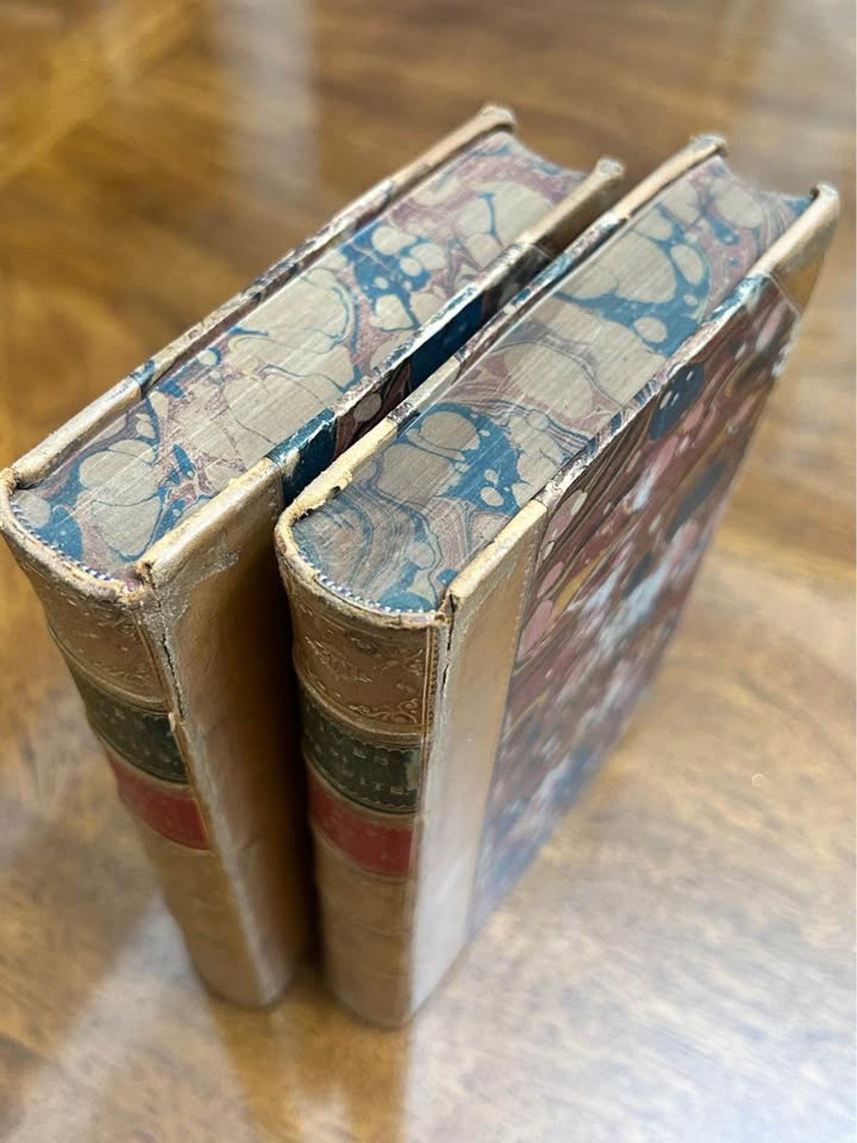 Antique 1862 Lives of Wits and Humourists by John Timbs, 2 Vol Set, Hendersyde Bookplate