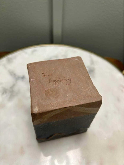 Tom Appleby Studio Pottery Lidded Box, Geometric Stoneware Vessel, PNW Art