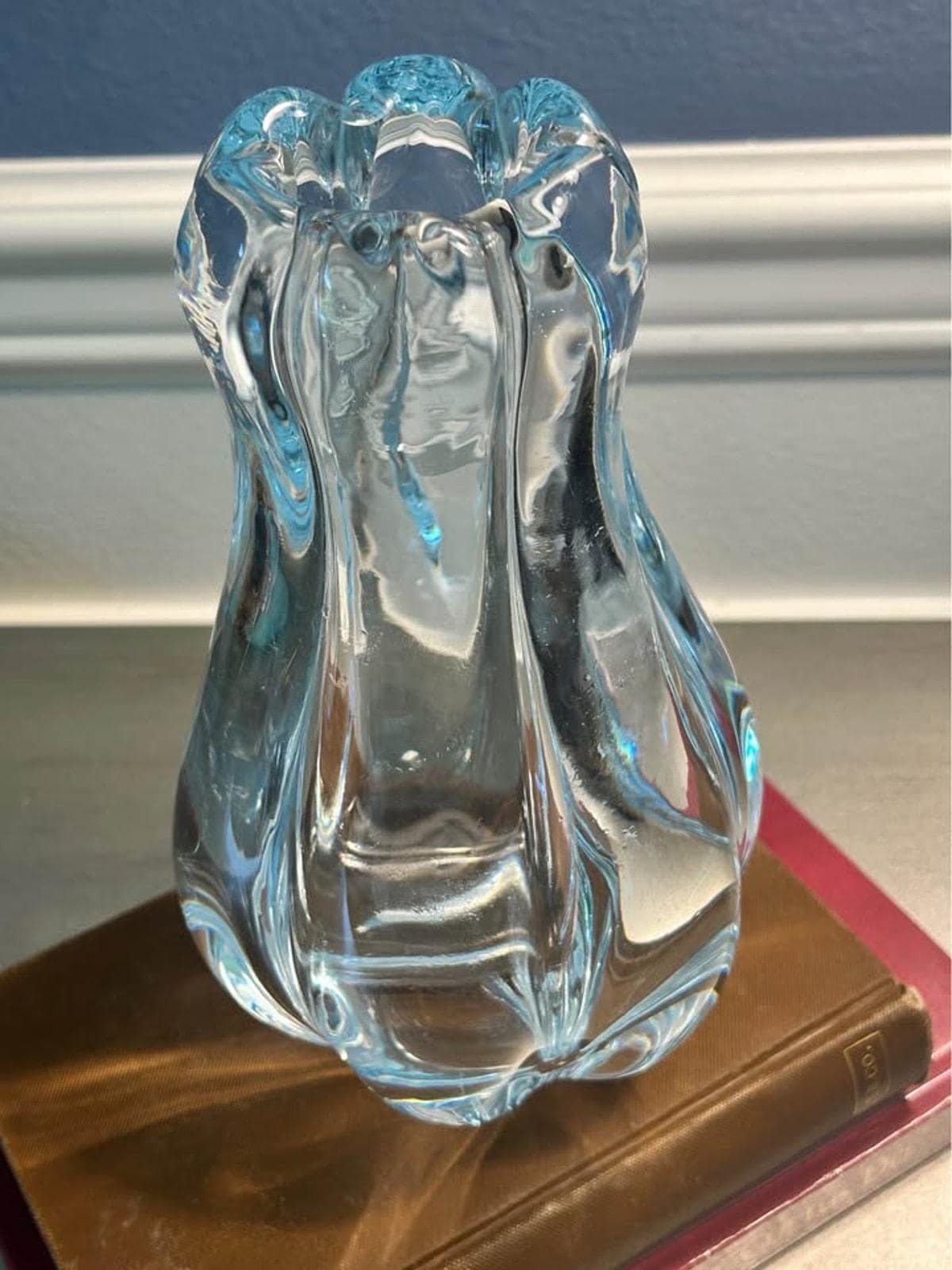 Orrefors Stella Polaris Ice Blue Glass Vase by Vicke Lindstrand