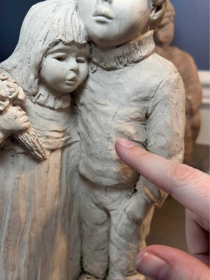 Brighteyes Dee Crowley “Children with Bouquet” Ceramic Sculpture