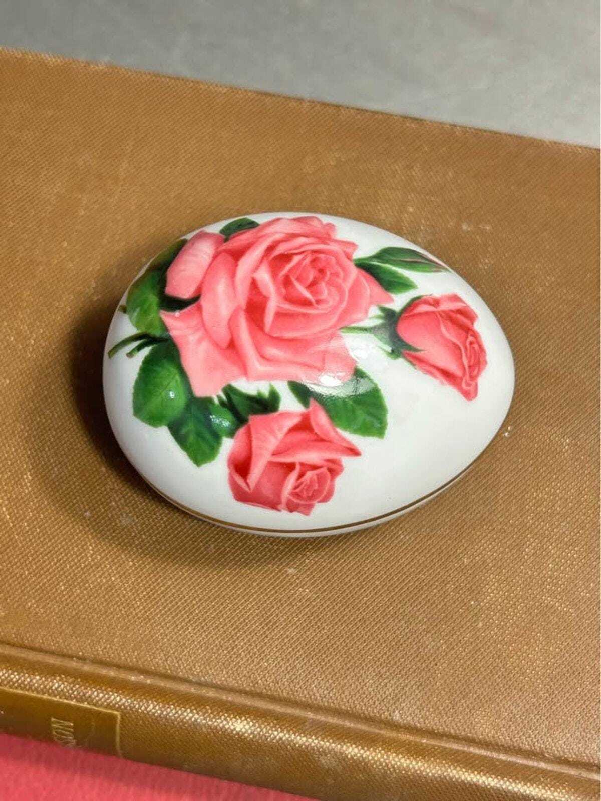 The Danbury Mint Limited Edition Floral Porcelain Egg Trinket Boxes (1980-1981)