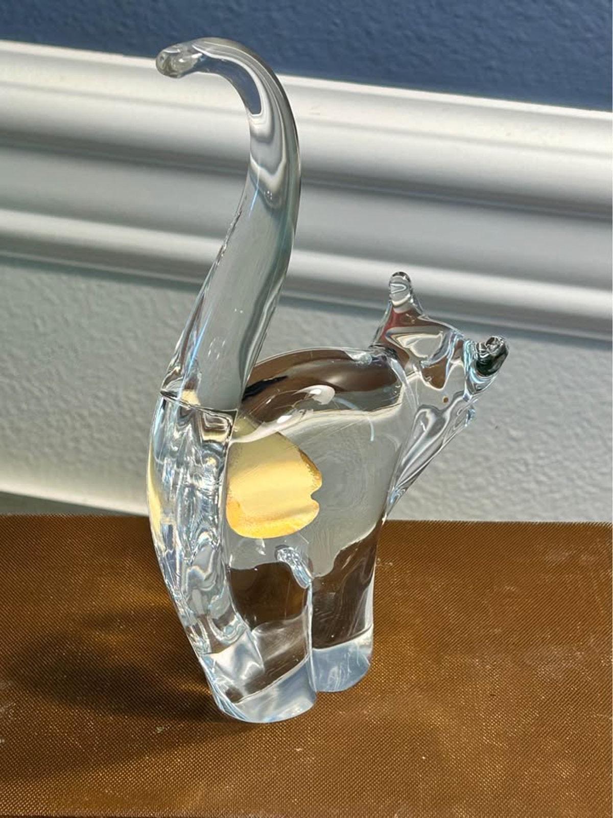 Vintage Riekes Chalet Glass Stylized Animal Figurine - Canadian Lead Crystal