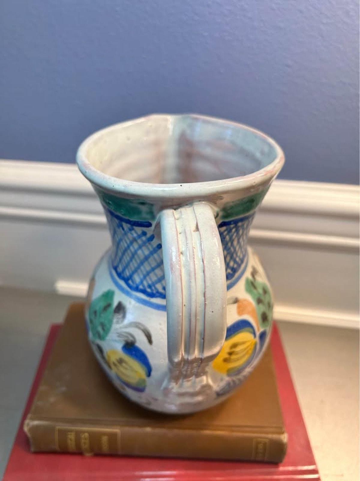 Gto. Mex. Hand-Painted Artisan Pitcher - Guanajuato Folk Art