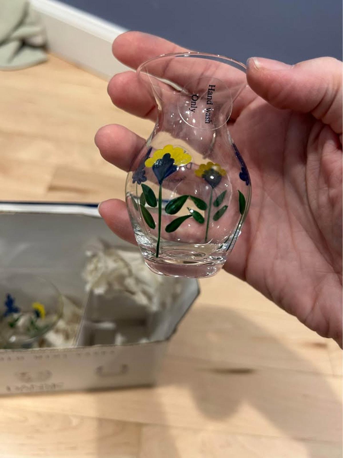 Dansk San Nicolo Mini Vases - Set of 3 Hand-Painted Art Glass