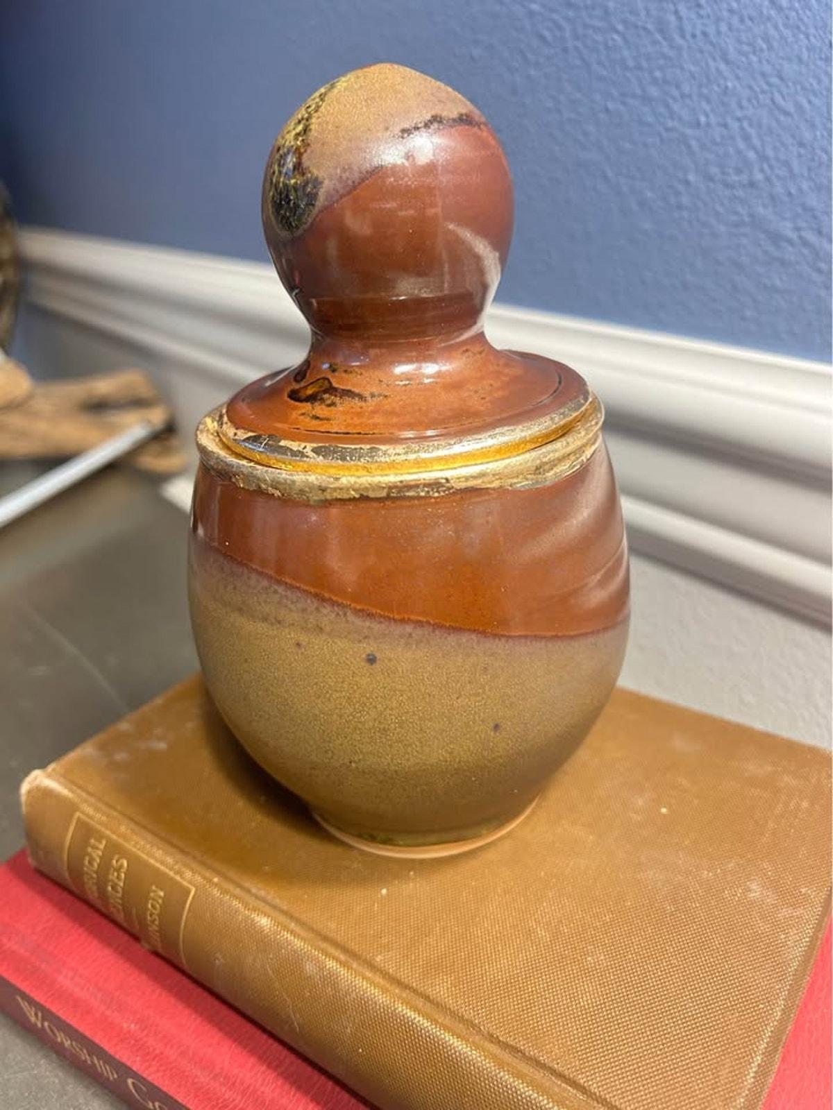 Signed Studio Pottery Lidded Jar