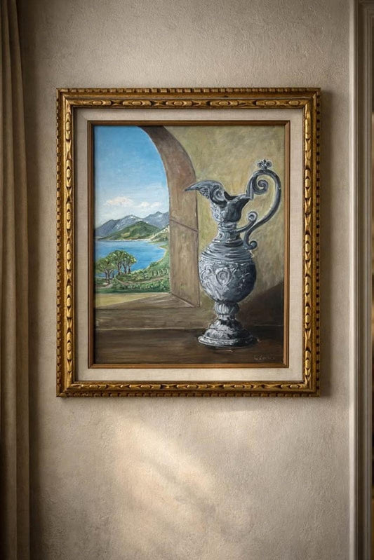 Vintage Mediterranean Seascape Oil Painting - Signed L. Corr