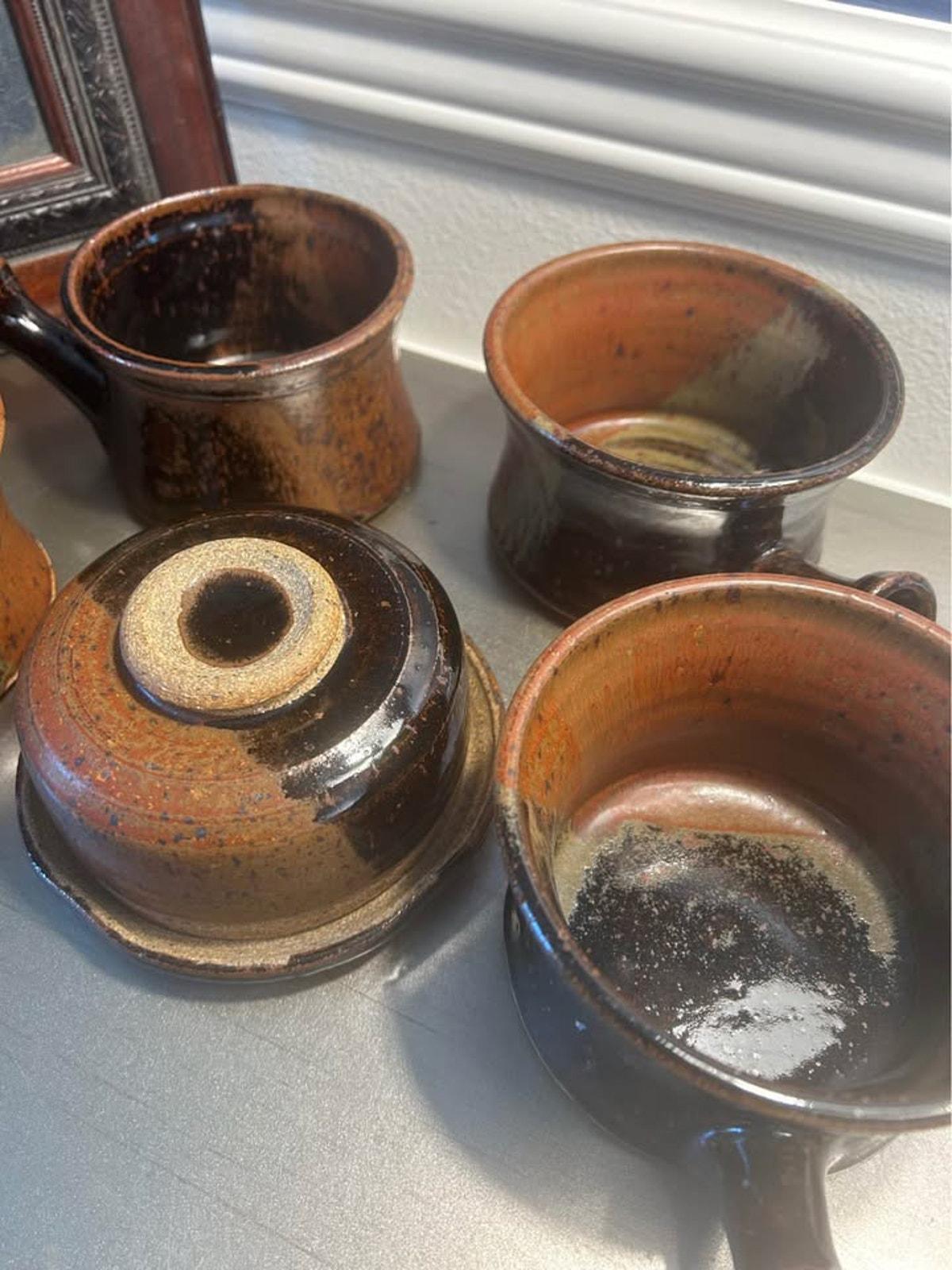 Hand-Signed Studio Stoneware: French Onion Soup & Lidded Casserole Set