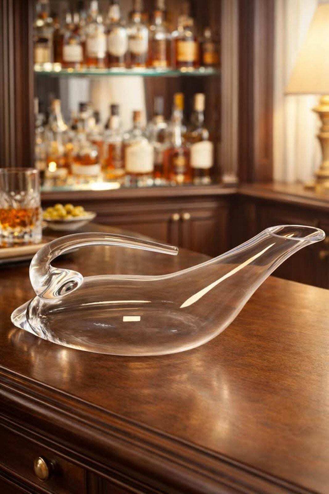 Riedel Signed Crystal Duck Decanter - Hand-Blown Austrian Wine Carafe