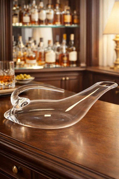 Riedel Signed Crystal Duck Decanter - Hand-Blown Austrian Wine Carafe