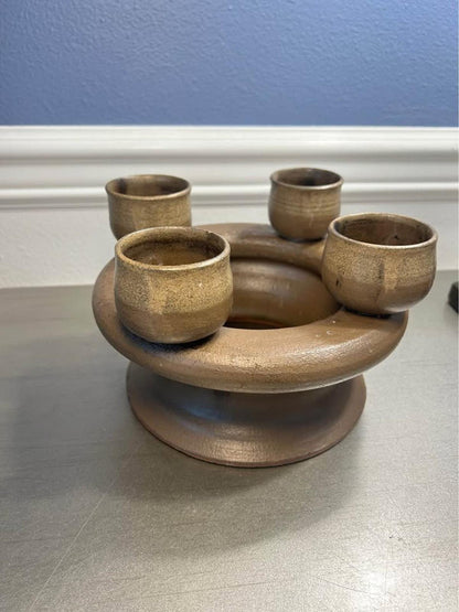 Vintage 1980s Andy Phibbs Studio Pottery Candelabra