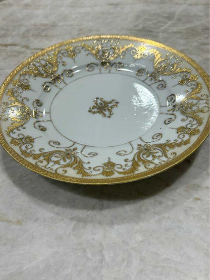 Antique SNB Nagoya Nippon Porcelain Plate Heavy Gold Gilt and Raised Beading