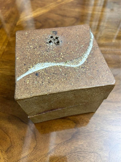 Vintage Studio Pottery Diorama Puzzle Box Incense Burner With Secret Landscape Interior