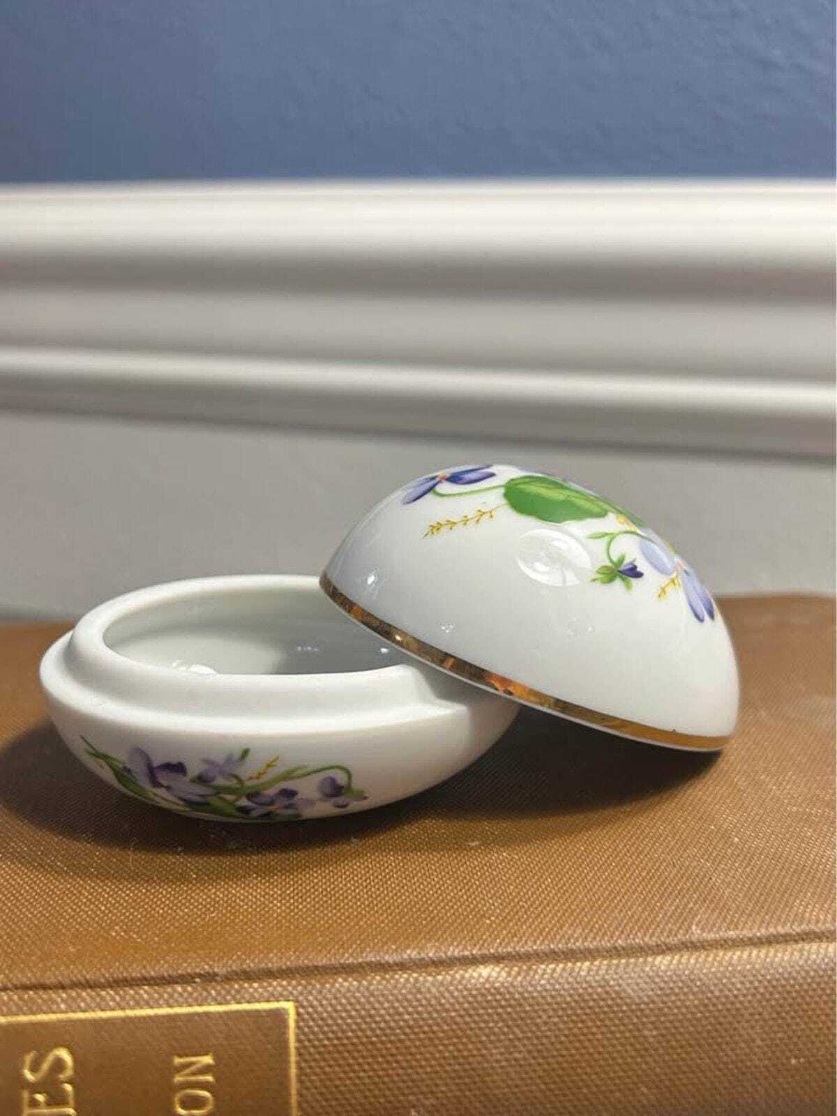 The Danbury Mint Limited Edition Floral Porcelain Egg Trinket Boxes (1980-1981)