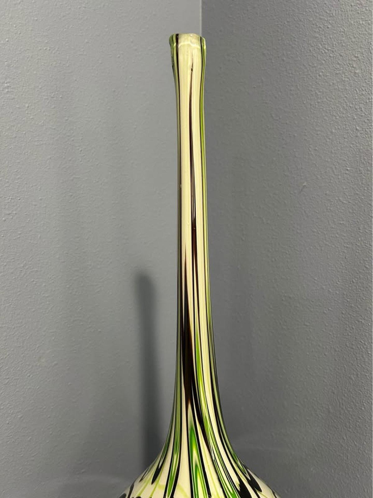Large Mid-Century Style Art Glass Vase - 26.5"