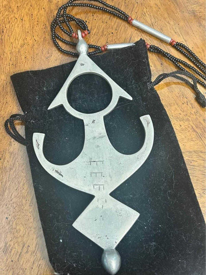 Vintage Large Tuareg Cross of Agadez Pendant Necklace Tribal Amulet