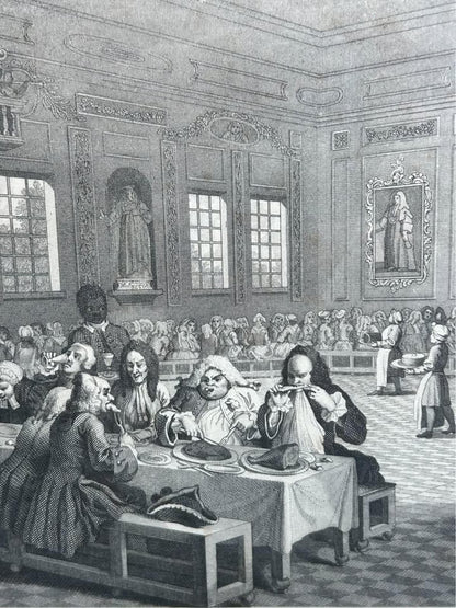 Antique William Hogarth Plate 10 Framed Engraving c. 1850s