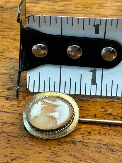 Antique Victorian Rebecca at the Well Scenic Cameo Stick Pin