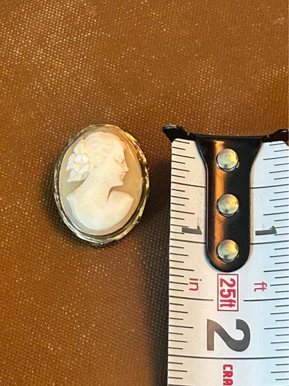 Vintage Divelle 1/20 12K Gold Filled Carved Shell Cameo Brooch and Pendant