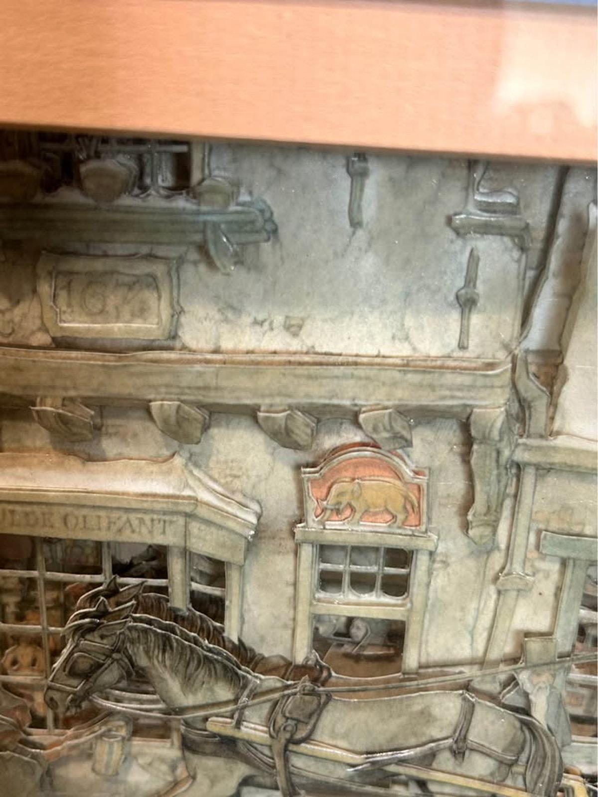 Vintage Anton Pieck 3D Shadow Box St. Nicolaas Winter Scene 1970s