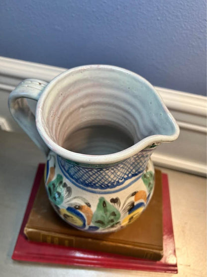 Gto. Mex. Hand-Painted Artisan Pitcher - Guanajuato Folk Art