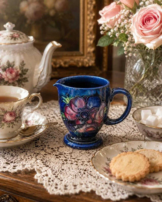 Vintage Moorcroft Pottery Anemone Pattern Small Creamer Jug