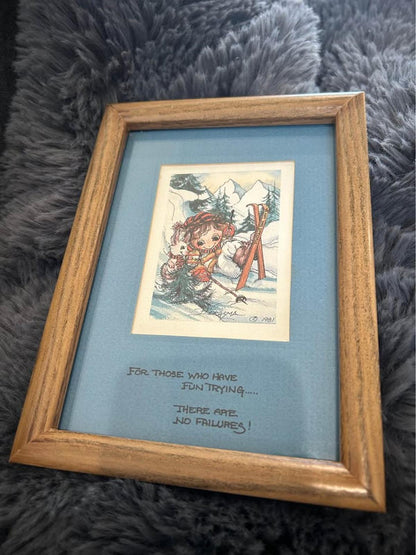 Vintage Jody Bergsma Skiing Print | 1981 PNW Art Collectible