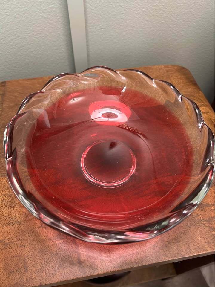 Rare Signed Magnor Norway Art Glass Bowl