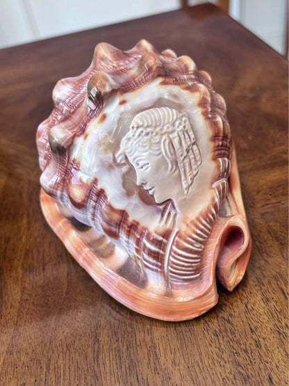 Vintage M+M Scognamiglio Carved Cameo Helmet Shell Classical Profile